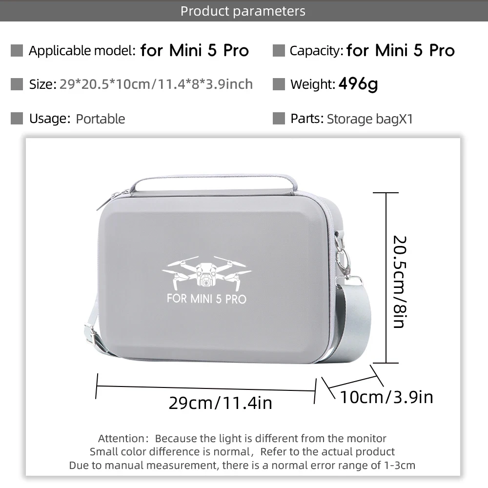 รูปสินค้า กระเป๋าเก็บอุปกรณ์ DJI Mini 5 Pro พร้อมช่องใส่รีโมทและแบตเตอรี่