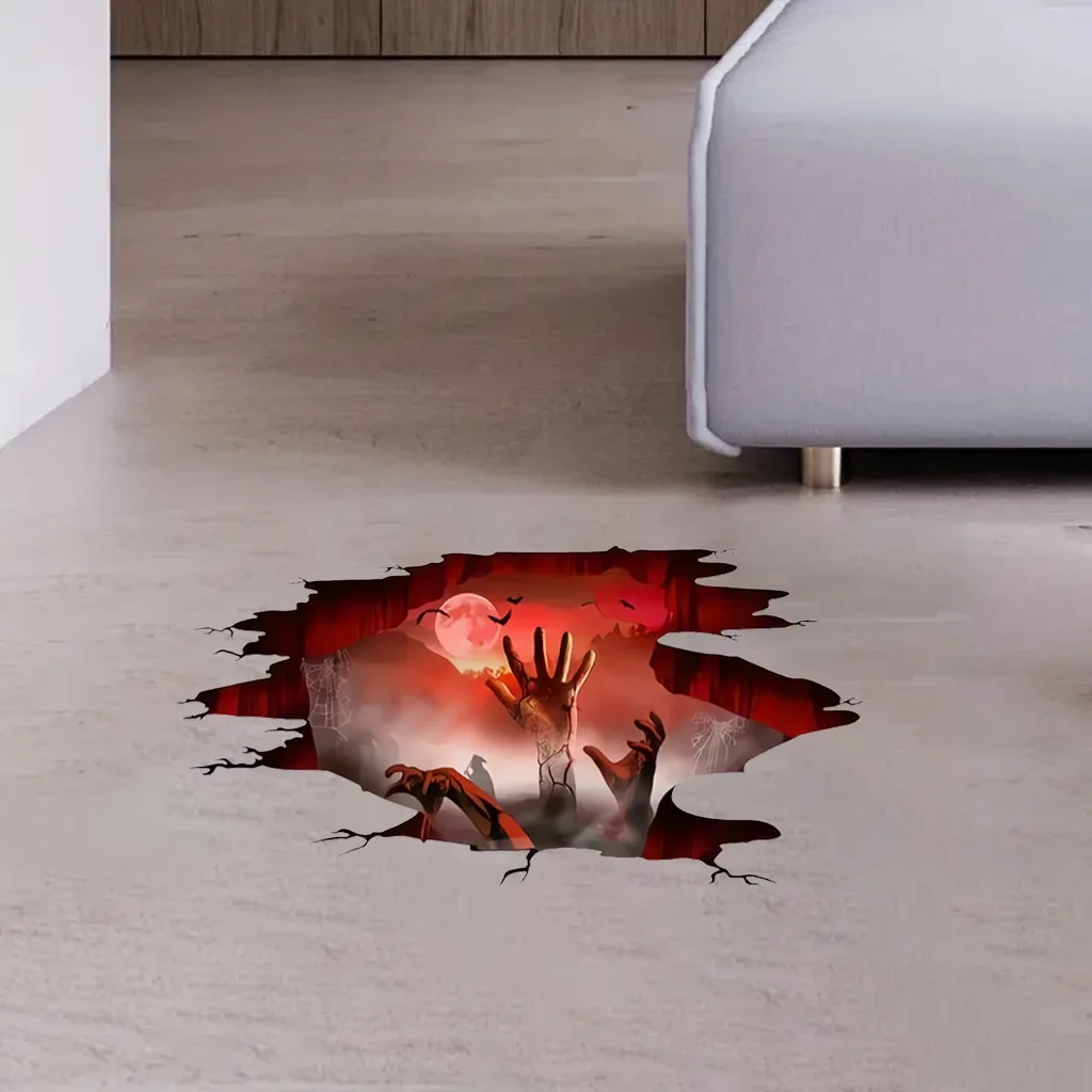 Description Picture 6 of item2024 Halloween 3D Ghost Hand Sticker Horror Removable Halloween Mall Decoration Wall
