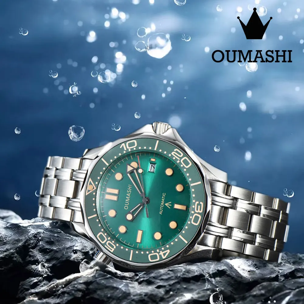 

OUMASHI Miyota 8215 Automatic Mechanical Movement Luxury Men's Watch Stainless Steel 904L Sapphire Glass Case Waterproof Watch