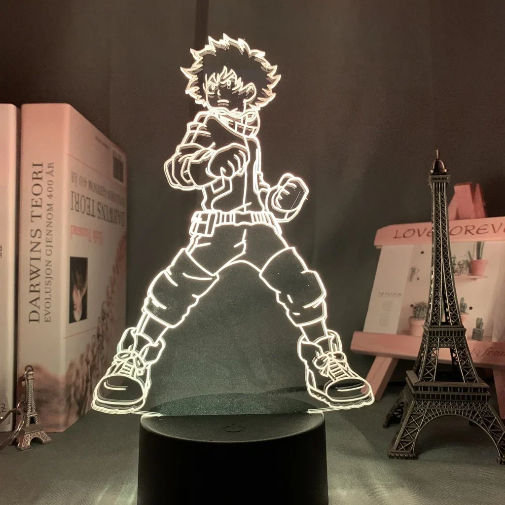 Lampada notturna 3D con motivo con personaggi dell'anime My Hero Academia, luce notturna per bambini multicolore, per camera da letto, ideale come regalo di compleanno, per Natale o come decorazione