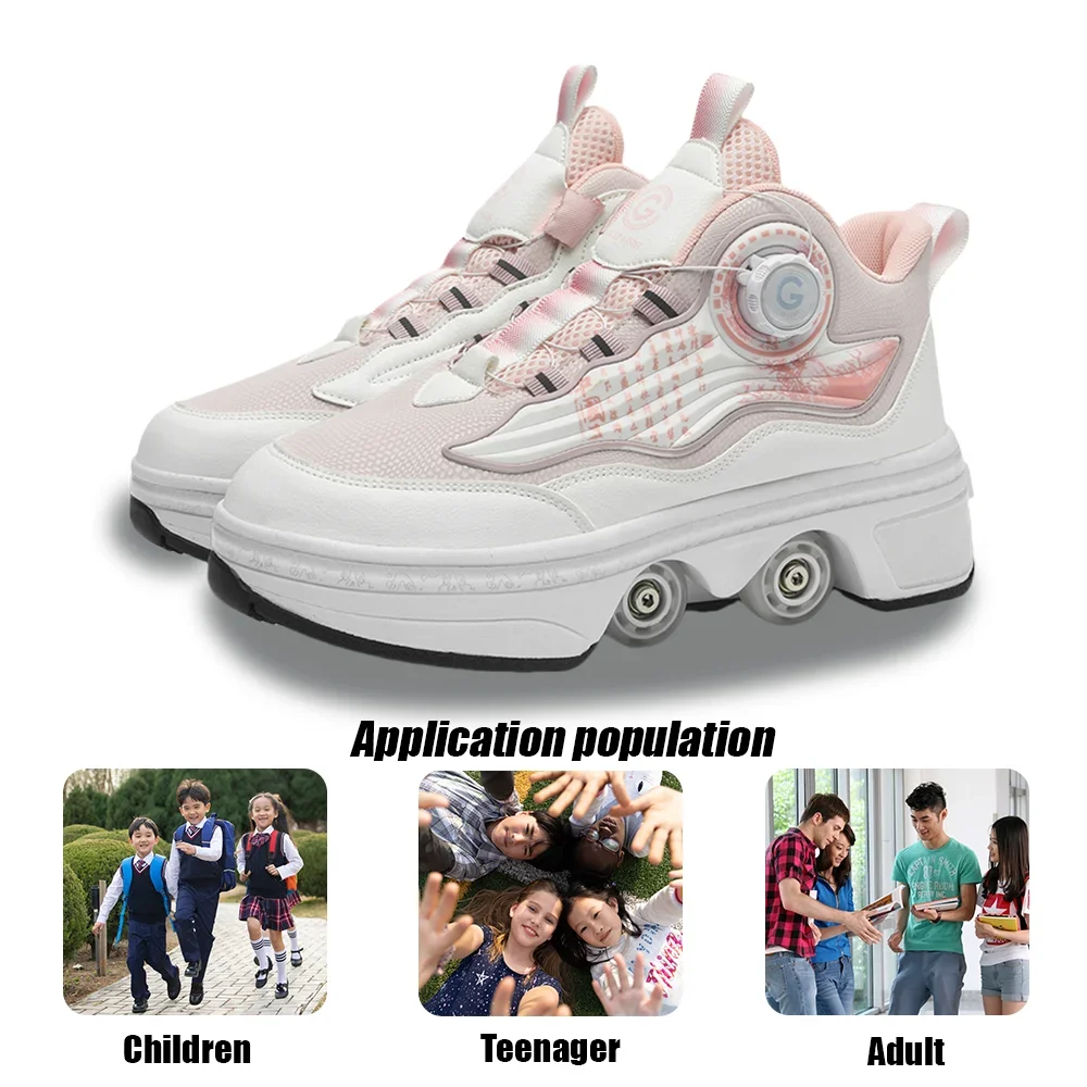 Twee-in-één Schaatsen Rolschaatsschoenen Voor Kinderen – Met Afneembare Wielen, Van Sneaker Naar Skates Schaatsen Kinderen