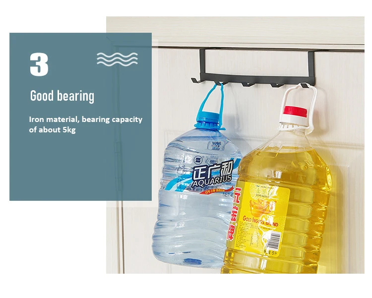 Description Picture 6 of itemHooks Over The Door 5 Hooks Home Bathroom Organizer Rack Clothes Coat Hat Towel Hanger Bathroom Kitchen Accessories