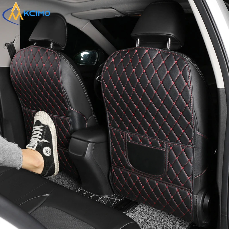 Car Seat Protector Universal Car Anti-Kick Mats PU Leather Auto Seat Back Protector Cover For Children Car Back Seat Anti-Dirty Pad Accessory
