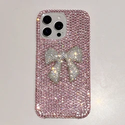 Sparkling Bowknot & Diamond Glitter Phone Case - Shockproof & Stylish Back Cover - iPhone 15 Plus (1)