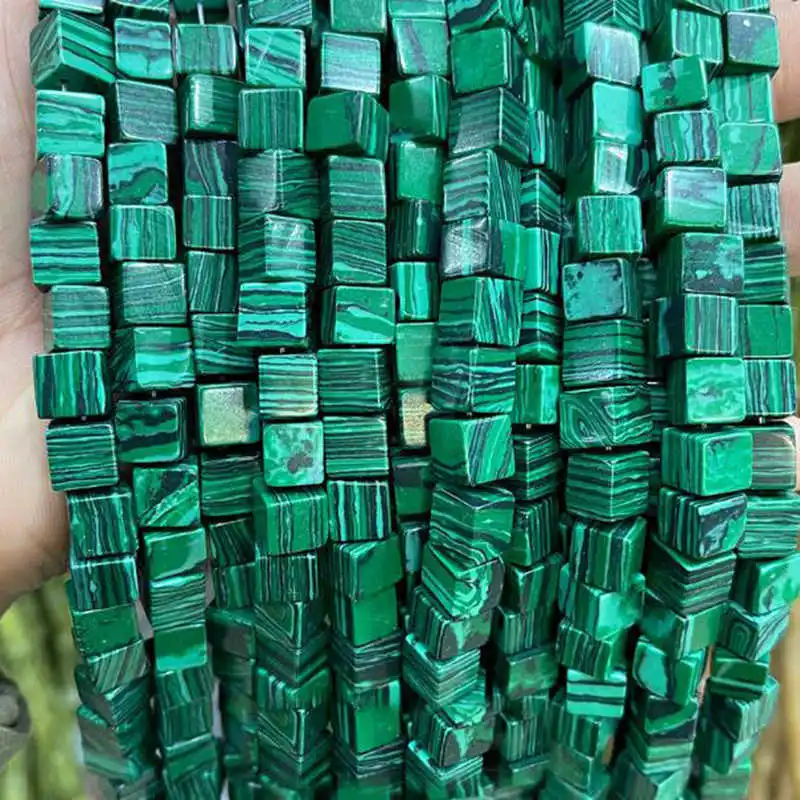 

Синтетический Малахитовый камень, незакрепленные бусины 8 мм, гладкая квадратная форма, аксессуары «сделай сам» для изготовления ювелирных изделий, 38 см, a4551