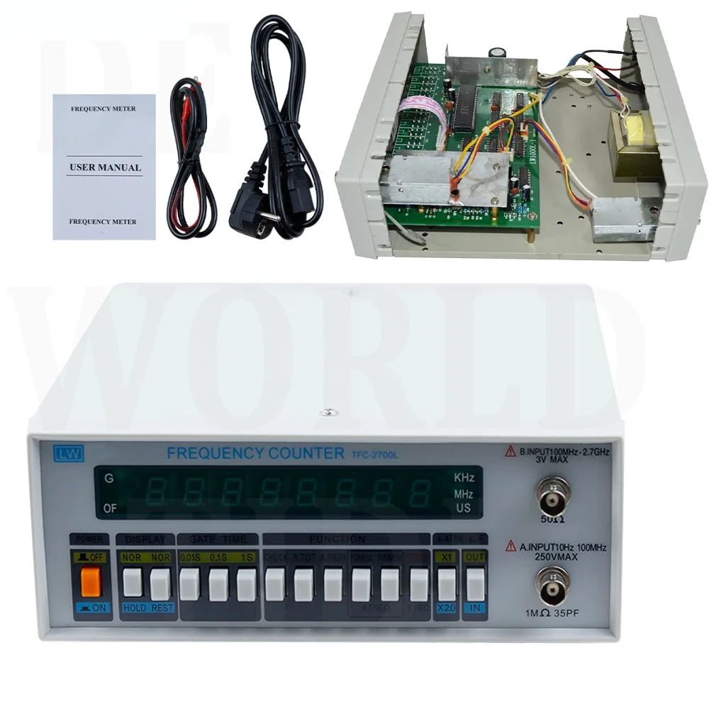 Contatore di frequenza ad alta precisione 10HZ-2.7GHZ con display LCD per test di segnale RF/AC/DC, laboratorio e riparazione elettronica TFC2700L - immagine 6