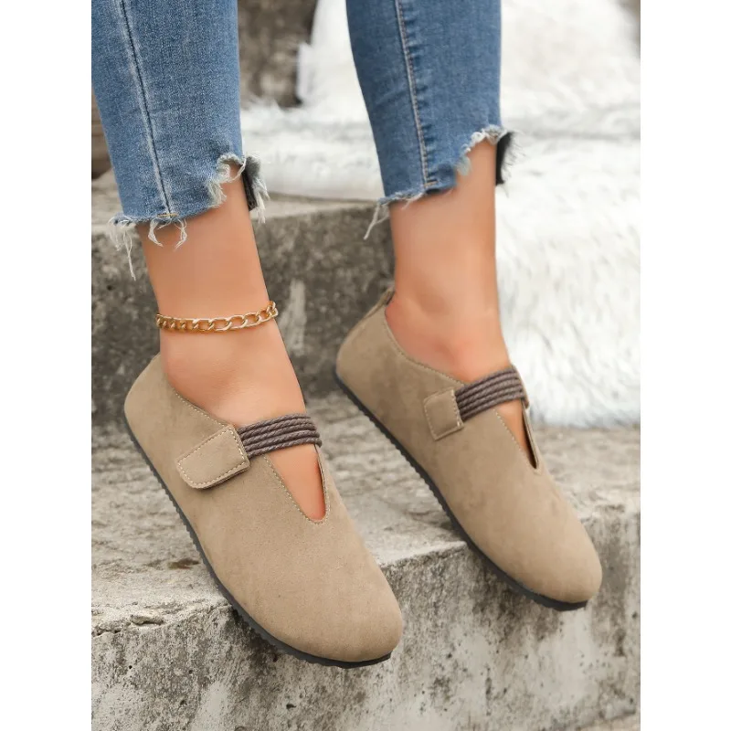 Casual Flat Shoes Round Toe Shallow Women's Loafers Autumn Retro Comfort Soft Sole Single Shoes Versatile Female Shoes Zapatos