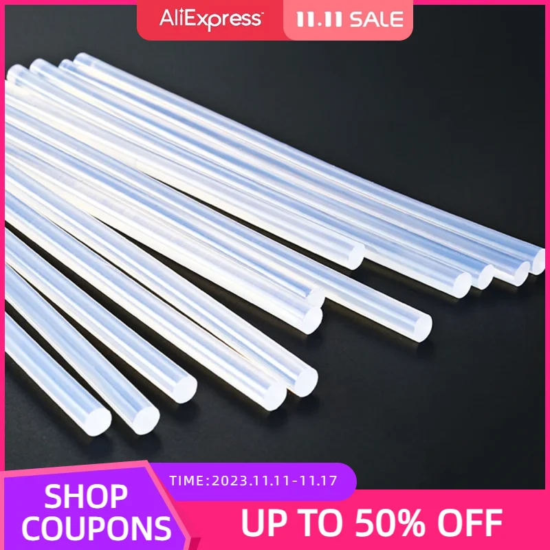 Bâtons de colle pour pistolet thermofusible, 7mm 11mm, transparent, pistolet  à chaleur, adhésif, outils de bricolage, jouets artisanat réparation,  accessoires en alliage - AliExpress