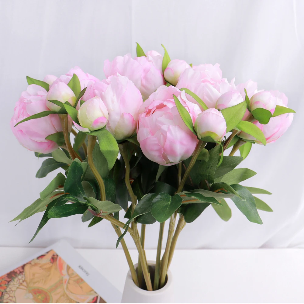 1Pcs Artificial Flowers Branches Silk Roses Peony Wedding Home Decor Arrange Fake Plants Valentine'S Day Gift DIY Bridal Bouquet
