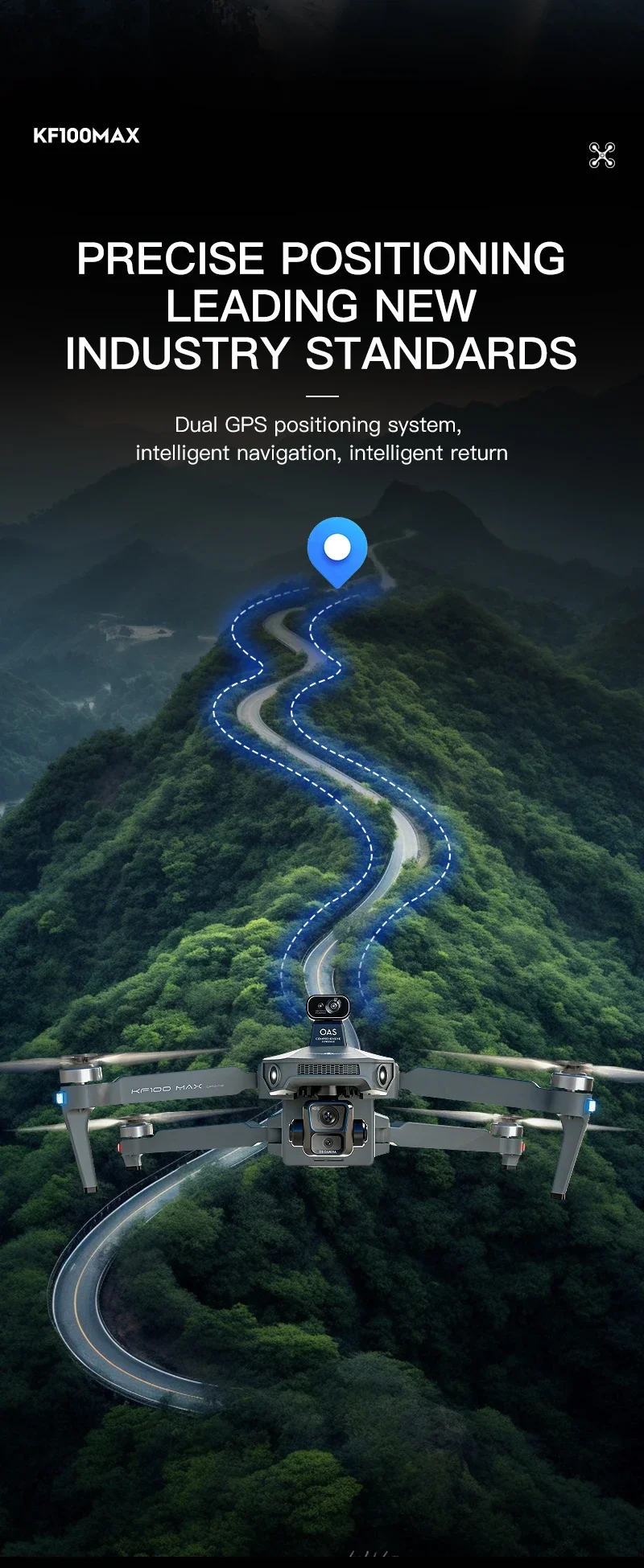 KF100 MAX Drone with 4K Camera 3-Axis Gimbal WiFi Obstacle Avoidance GPS Touch Screen FPV Brushless EIS Electronic Toy