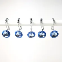  12pcs Double Glide Shower Curtain Rings Acrylic Crystal Rhinestones Hang Curtain and Liner Hooks Home Decoration 