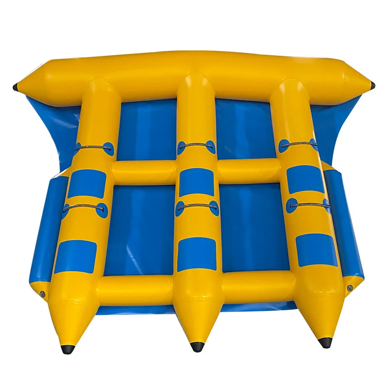 6 Seats Inflatable Towable Flyfish Banana Boat, Tarpaulin PVC, for Water Recreation funny water sport game 0 9mm pvc tarpaulin fly fish boat exciting towable inflatable fly fish banana boat for sale