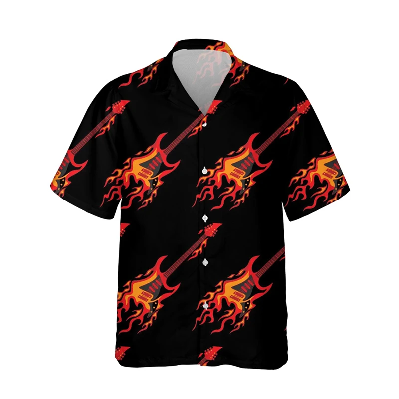 thumbnail image 1 of Nueva camisa hawaiana de verano, camisetas de manga corta para hombre, camisetas de hip hop de gran tamaño con estampado 3D, ropa informal vintage estilo rock para hombre, 1 of 5