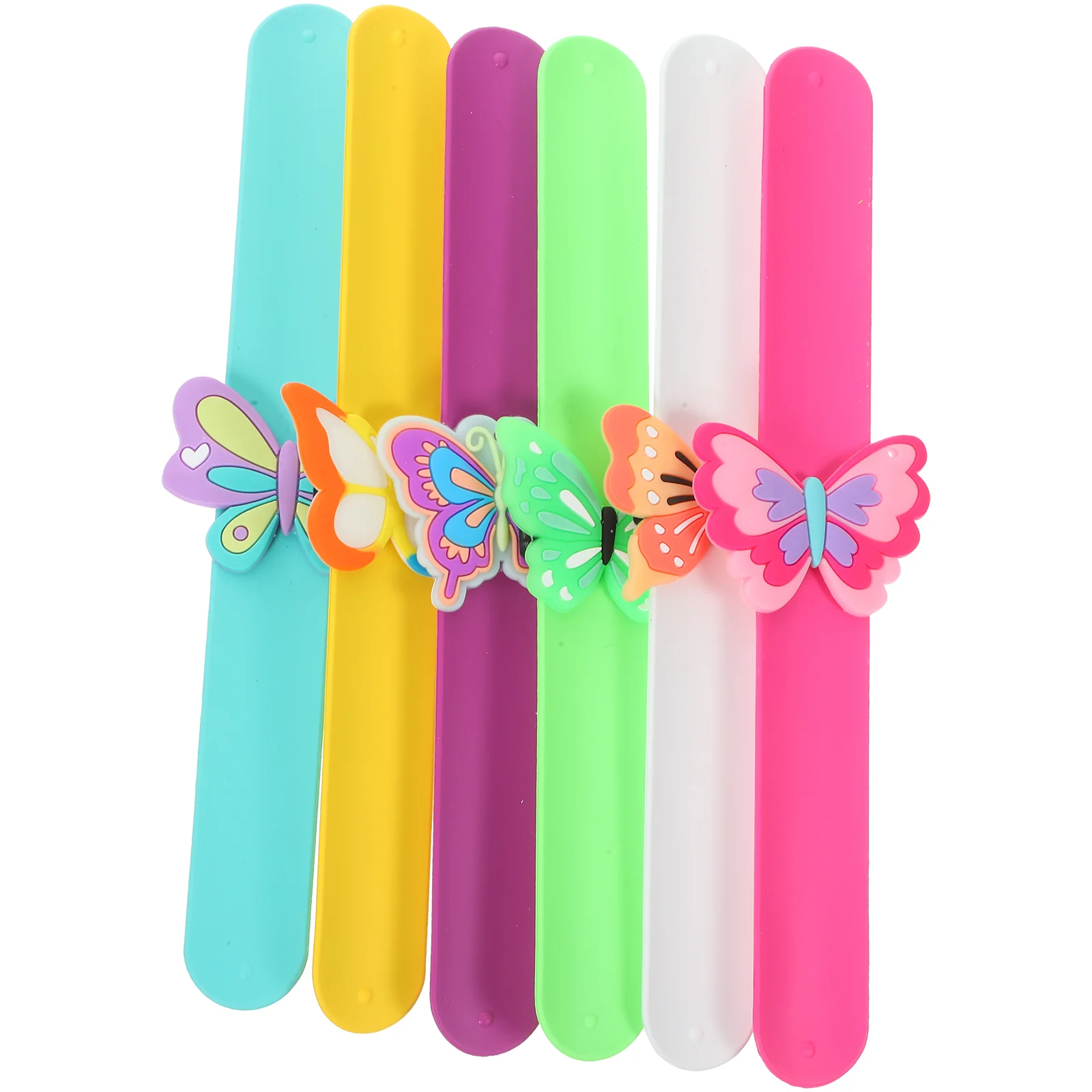 

6 Pcs Bracelets Slap Party Favors Animal Butterfly Silica Gel Girls Child Cartoon