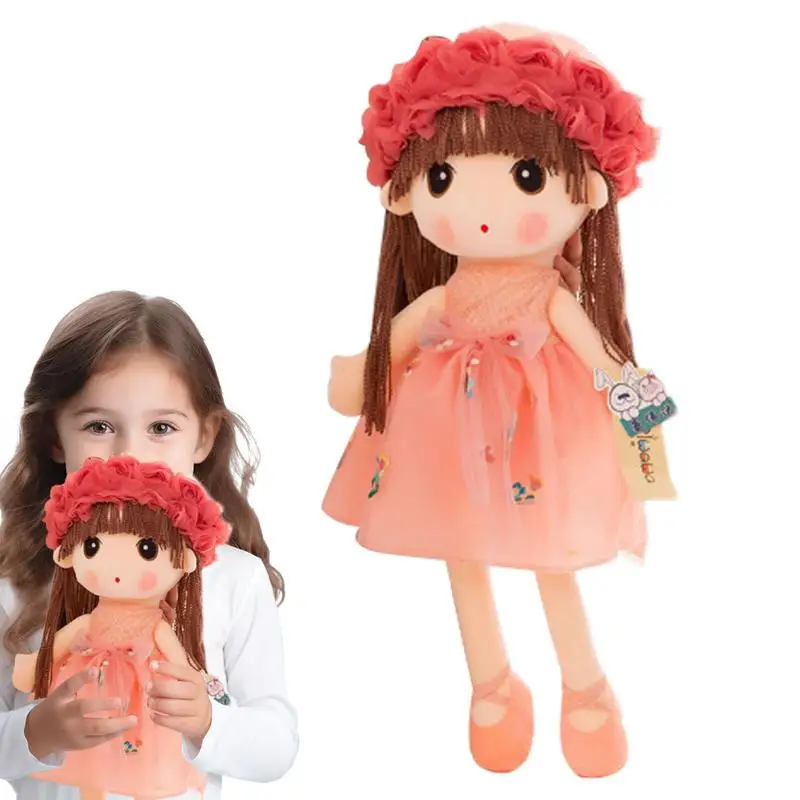 Cute Rag Doll Little Girls Lovely Soft Stuffed Doll Plush Toys Home Decoration Birthday Gifts Kids Girls 45cm