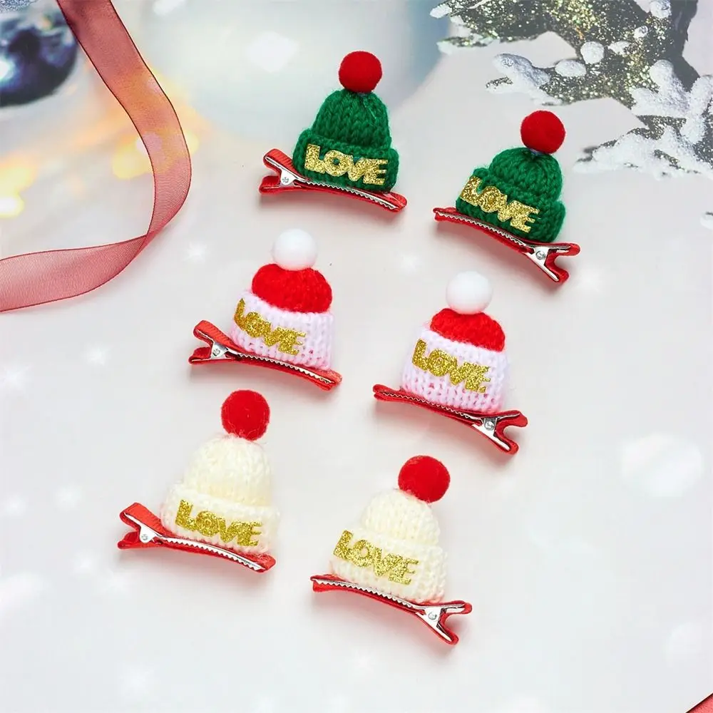 Merry Christmas Decor Christmas Hat Hairpin Creative Love Sequin Children Christmas Hair Clip Santa Claus Cloth Girls