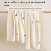 Baby Blanket Children Summer Waffle Bamboo Fiber Cold Silk Blanket Kindergarten Baby Lunch Break Summer Blanket 1