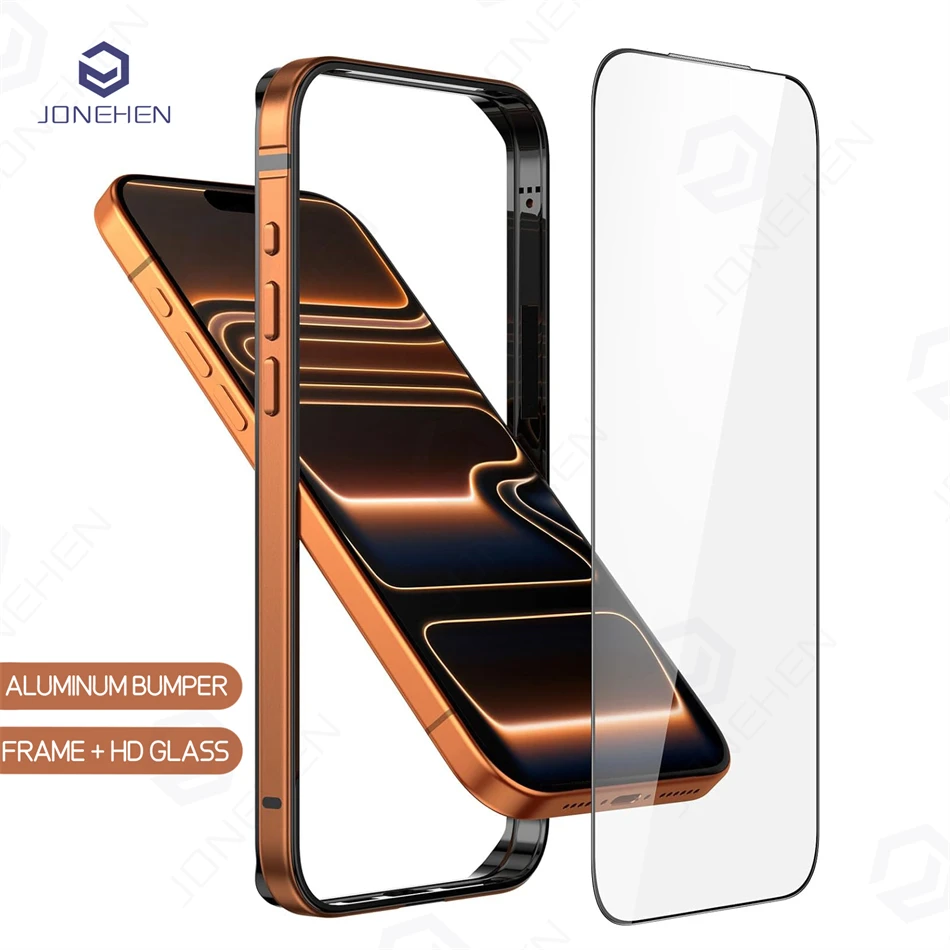 Enhanced Hybrid Silicone and Aluminum Protective Phone Case with HD Screen Protector