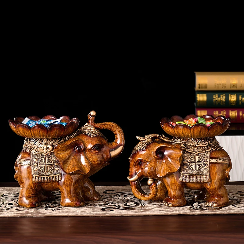 European Retro Elephant Dried Fruit Plate Candy Plate Creative Living Room Coffee Table Home Decoration Ornament Sample Room