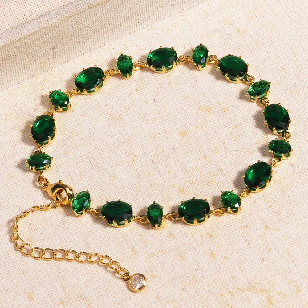 Mix Style Green Micro-inlaid Zircon Tennis Bracelet for Women 2025 New Men Bracelet Homme Jewelry Accessories