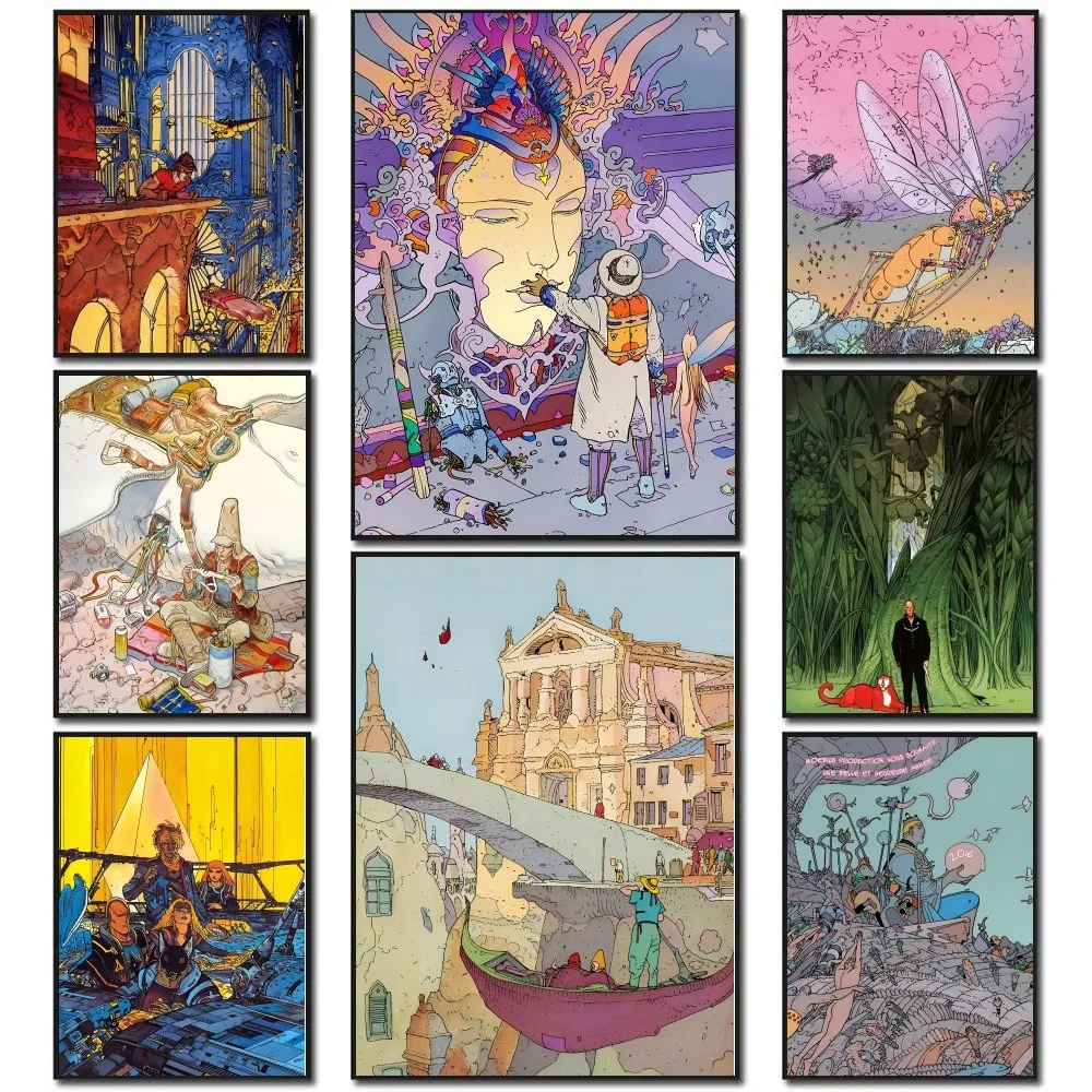 Cartoonist Moebius Poster Stickers Living Room Bedroom Entrance Cafe Wall Art Decoration Painting Decor