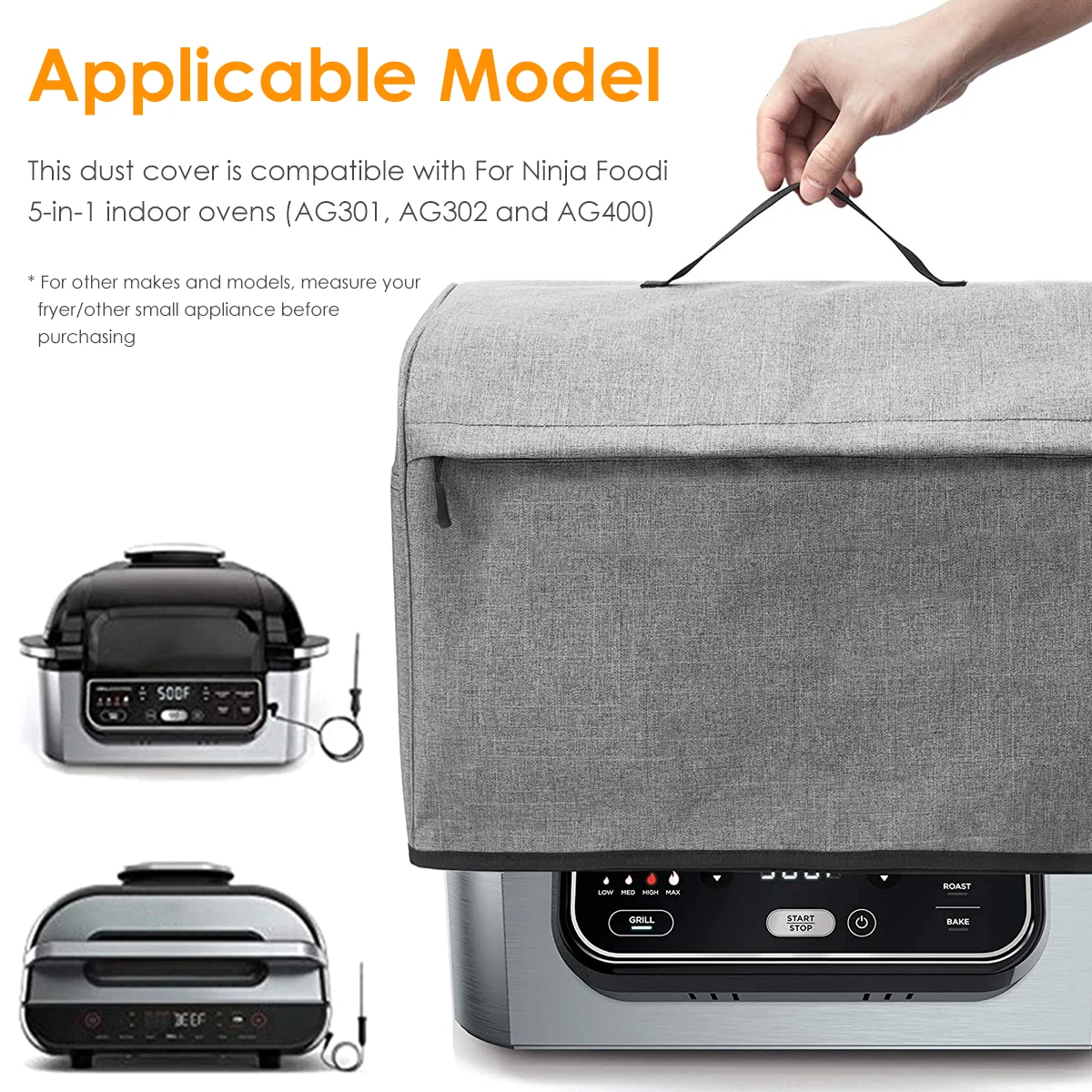Dust Cover Compatible with AG301 AG302 AG400 Air Fryer Cover with Storage Pockets Handle Waterproof Durable Air Fryer Covers kitchen dust cover air fryer hood