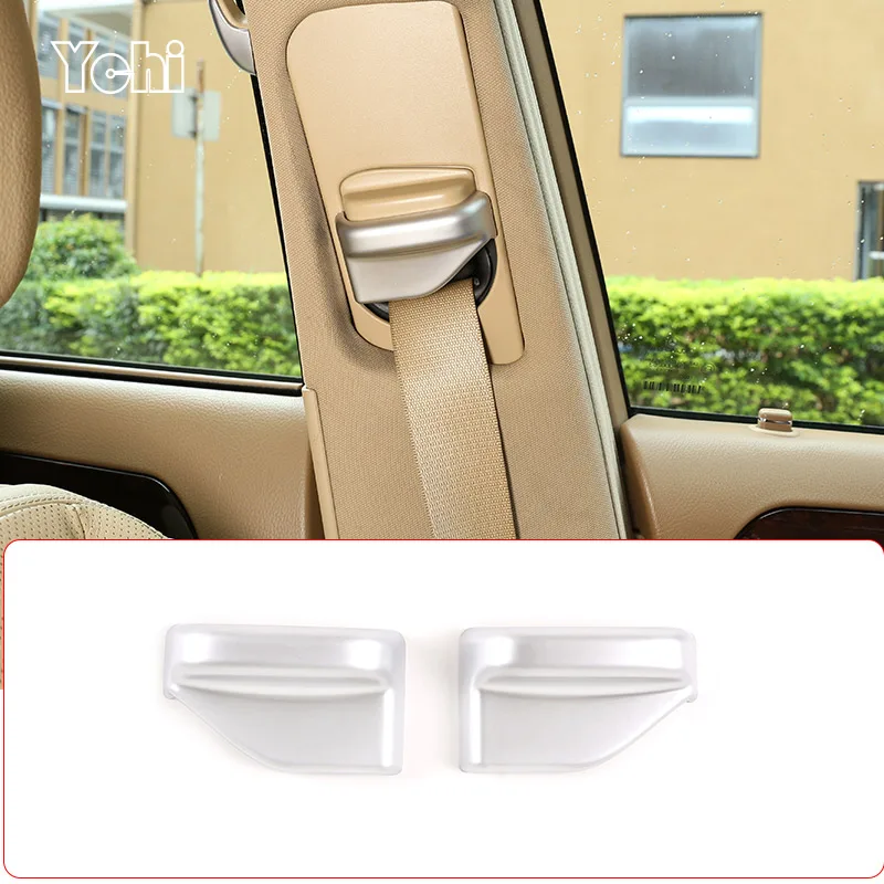 

ABS Silver/Carbon Fiber Car Seat Safety Belt Cover Stickers For Mercedes Benz S Class w221 2008-2012 Car Accessories