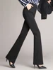 Women Pants Spring Summer Wide Leg Pants Solid Casual High Waist Flared Pants Female Office Lady Long Trousers Black Trousers 1