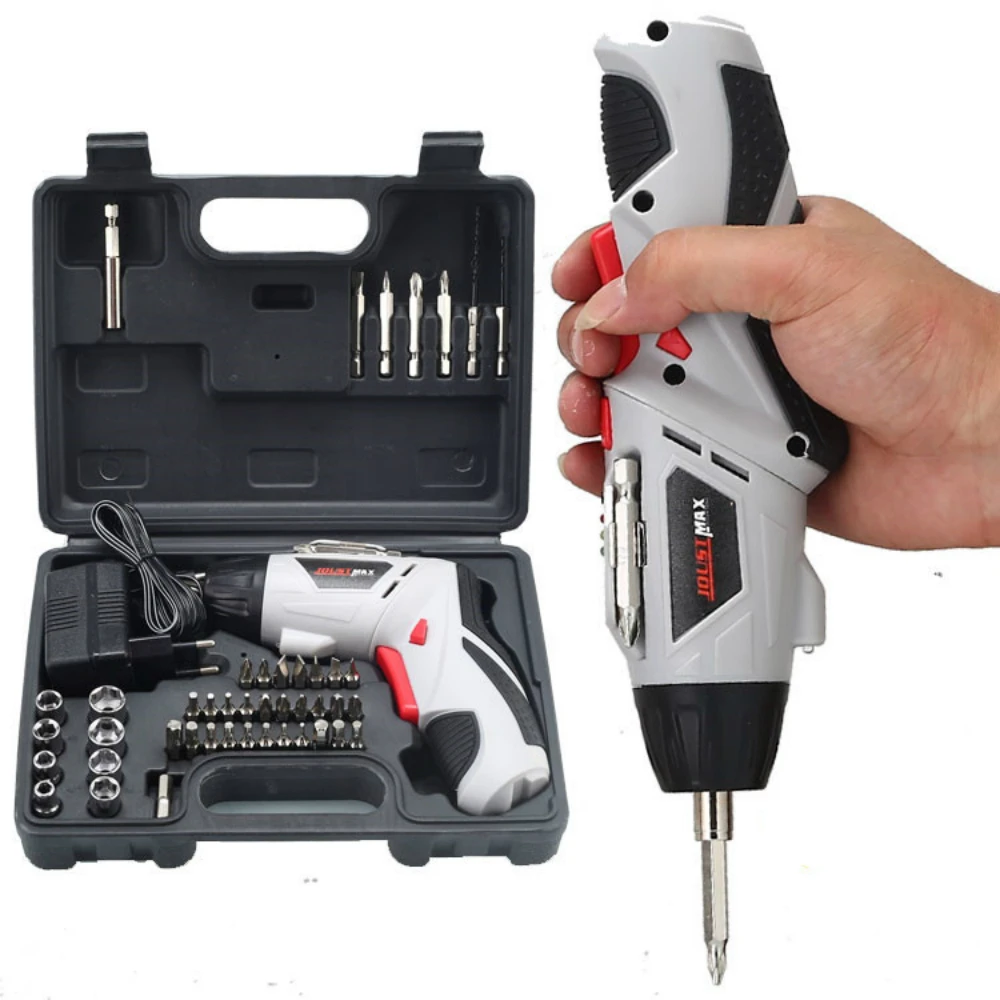 

4.8V Electric Screwdriver Cordless Drill With 45 Bits Mini Wireless Power With LED Light Dremel Multi-function House Power Tools