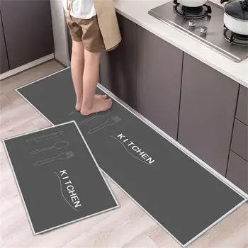 Kitchen Mat Bathroom Carpet Floor Mat Washable Anti Slip Entrance DoorMat Bedroom Living Room Long Bedside Area Hallway Soft Rug 3