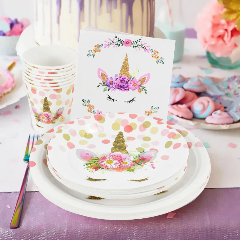 Set Stoviglie Unicorno 41 Pezzi Per Feste - Piatti, Tovaglioli E Tovaglia Per Compleanni Bambini - Foto 11