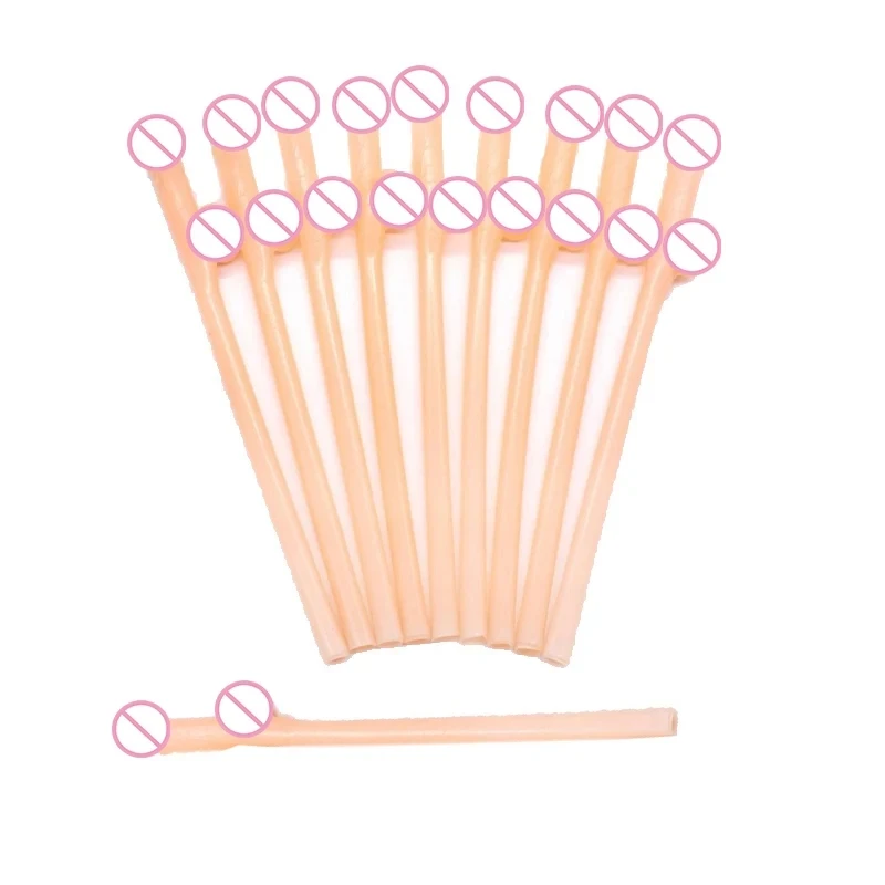 10 pcs Drinking penis straws Bridal Shower Sexy Hen Night Willy Penis Novelty Nude Straw for Bar Bachelorette Party supplies