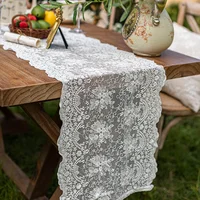Vintage Lace Table Runner  French Romantic White Table Runners Home Restaurant Festival Dining Table Wedding Party Decoration 1