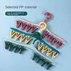 1PC Multifunctional Windproof Drying Rack with 8 Clips for Clothes Underwear Socks Candy-Colored Plastic Clothes Hanger 5