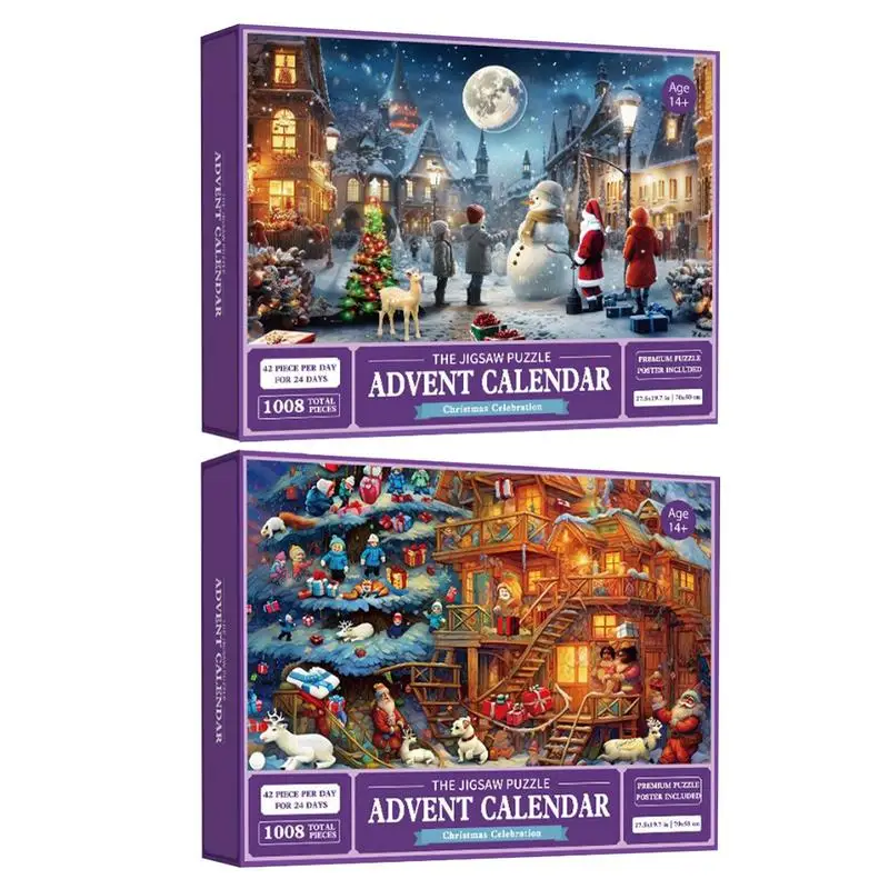 

Christmas Advent Calendar 2023 Christmas Jigsaw Puzzles 24 Days Surprise Countdown Calendars 1008 Pieces Puzzles Gifts For Kids