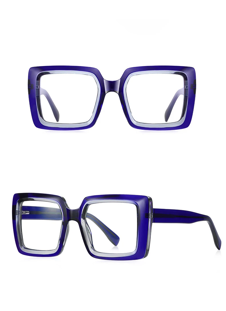 R57377 quadratische große Rahmen Lesebrille Trend Feder scharnier optische presbyopische Brille diopt risch 50 200 300 – Detail 14