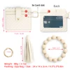 2024 New PU Card Holder Silicone Beaded Bracelet Keychain Card Holder Women's Wallet   Leather Woven Card Bag Zero Wallet 6