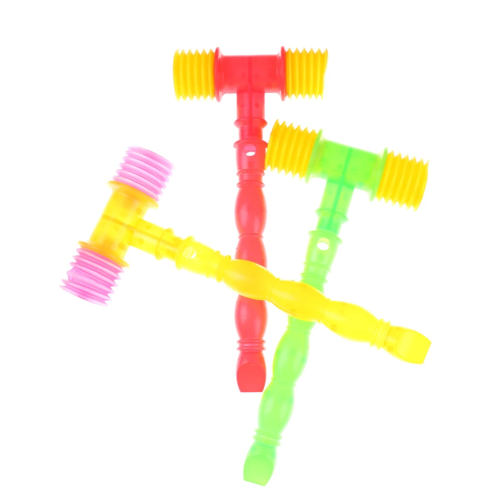 25cm Child Training Toddler Kids Handle Plastic Hammer Whistle baby Toys Noise Maker Funny Toys