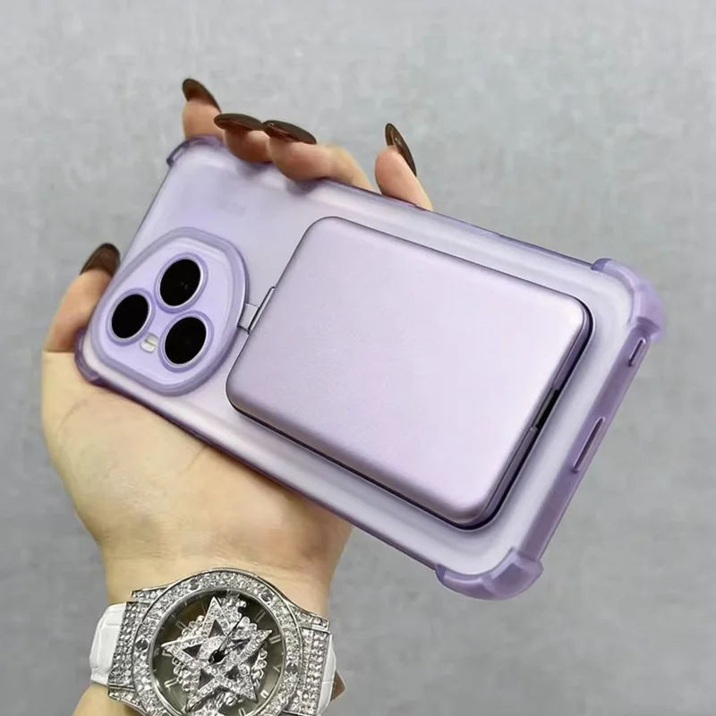 Airbag Shockproof Magnetic Clear Phone Case with Wireless Charging Compatibility