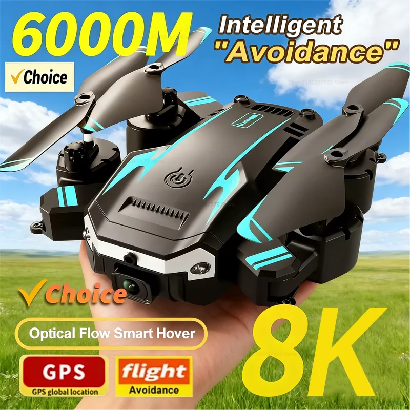 Nouveau G6 GPS Drone 8K HD caméra flux optique 5G WiFi évitement d’obstacles Quadcopter extérieur Selfie vidéo pour enfants adultes jouets cadeaux