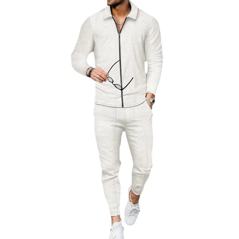 

Men's Autumn New Leisure Sets Two Piece Tracksuit Zipper Jacket with Pants