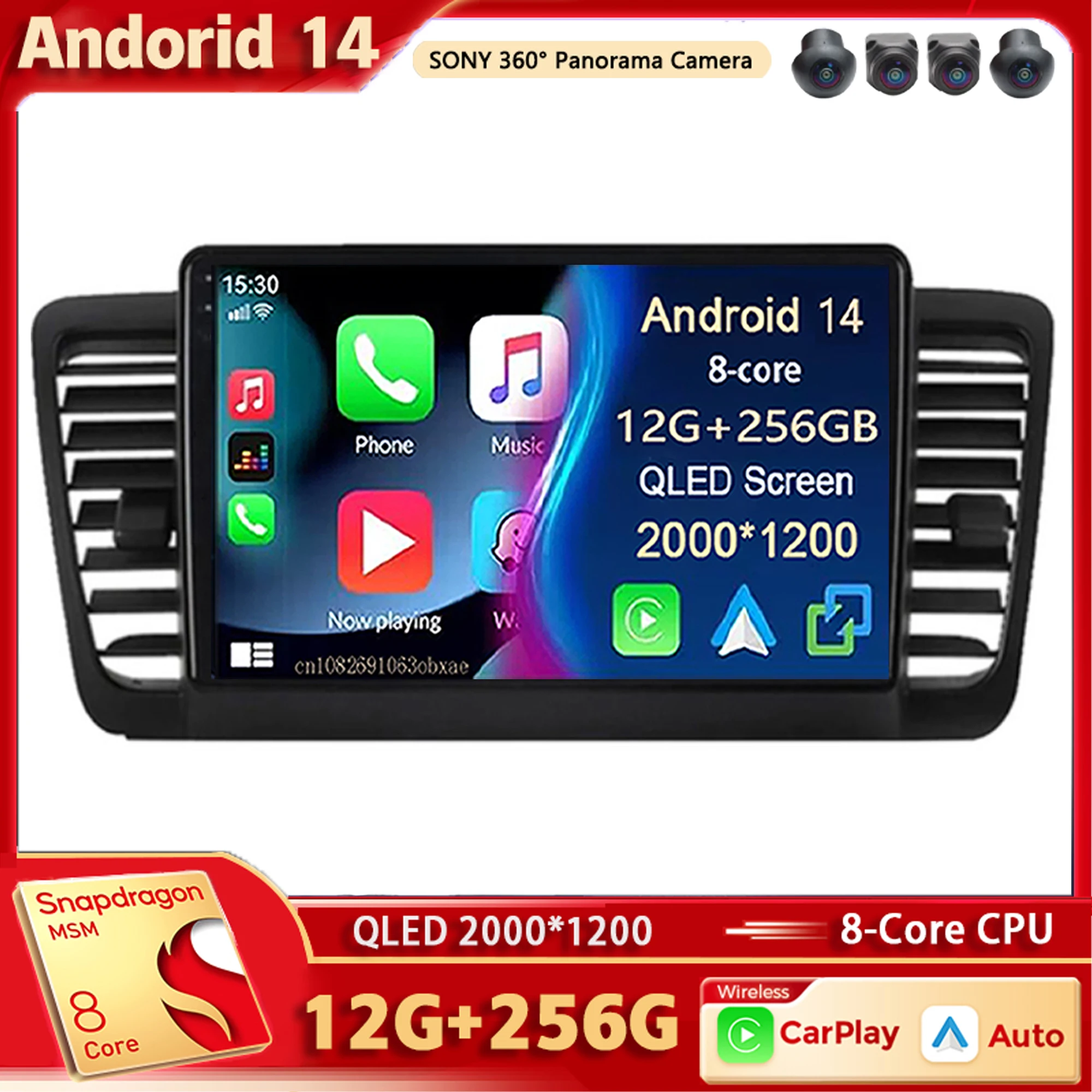 

Автомагнитола на Android 14, мультимедийный плеер для Subaru Outback 3 Legacy 4 2003-2009, Автомагнитола для Carplay, автомобильная стереосистема, Wi-Fi + 4G, голосовое ии, 2 Din, BT