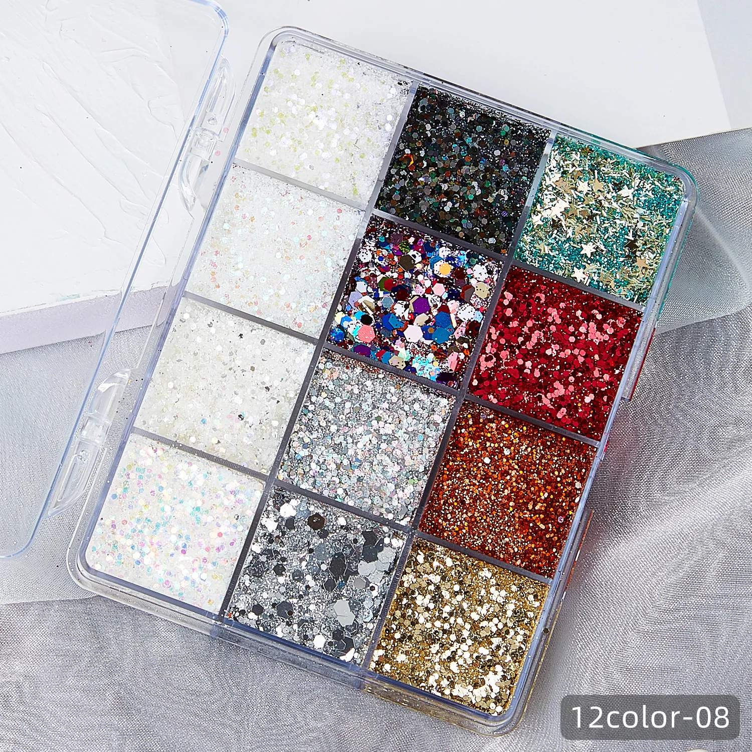 12 Colors Face Chunky Glitter Makeup Body Glitter Gel Holographic Sequins Makeup Glitter Gel for Bar Festival Party 3