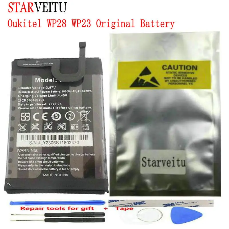 Oukitel WP28 WP23 Original Battery, 10600mAh Rugged Mobile Phone