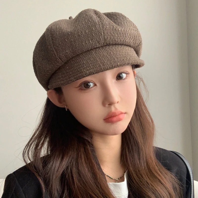 여성용 따뜻한 베레모, 프렌치 아티스트 스타일, 빈티지 베레모, 따뜻한 방풍, 우아한 가을 모자