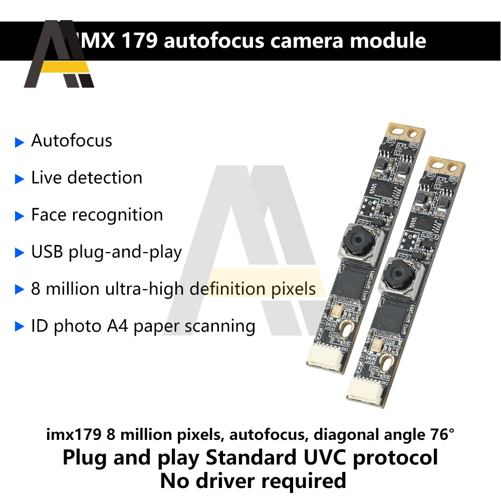 Modulo telecamera IP CMOS IMX179 Messa a fuoco automatica 76 gradi 125 gradi Ad alta velocità 30fps USB Plug Play con cavo da 1 M Kit elettronico - immagine 4
