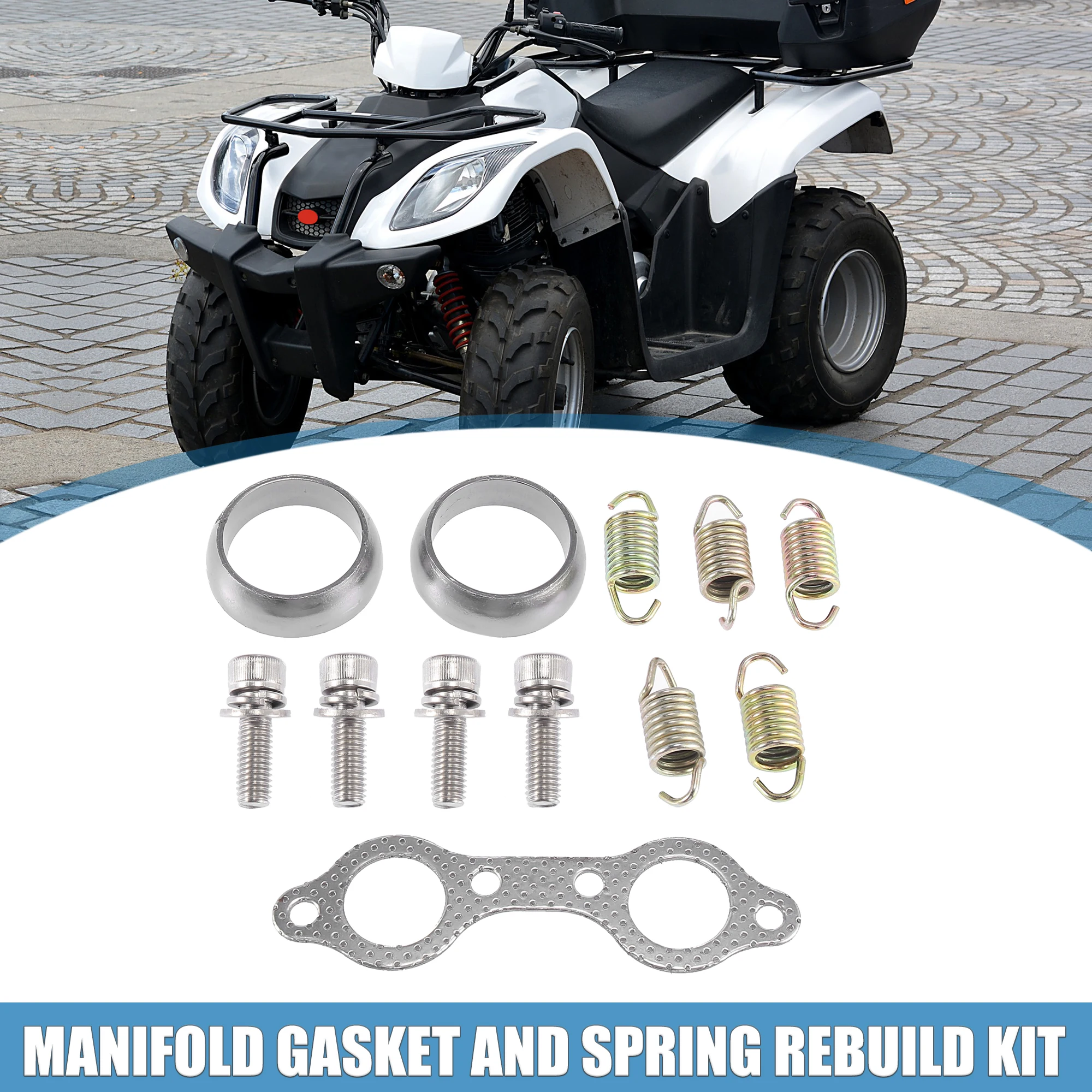 

Motoforti ATV Exhaust Pipe Manifold Gasket and Spring Bolts Rebuild Kit for Polaris Sportsman 600 700 3610047 5811511