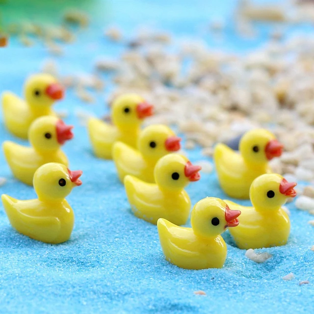 10 Db Tündérkert Sárga Fehér Kacsa Készletek Figura Dekoráció Babaház Miniatűrök Barkácsolás Táj Kézművesség Moha Terrárium Szoba - Image 5