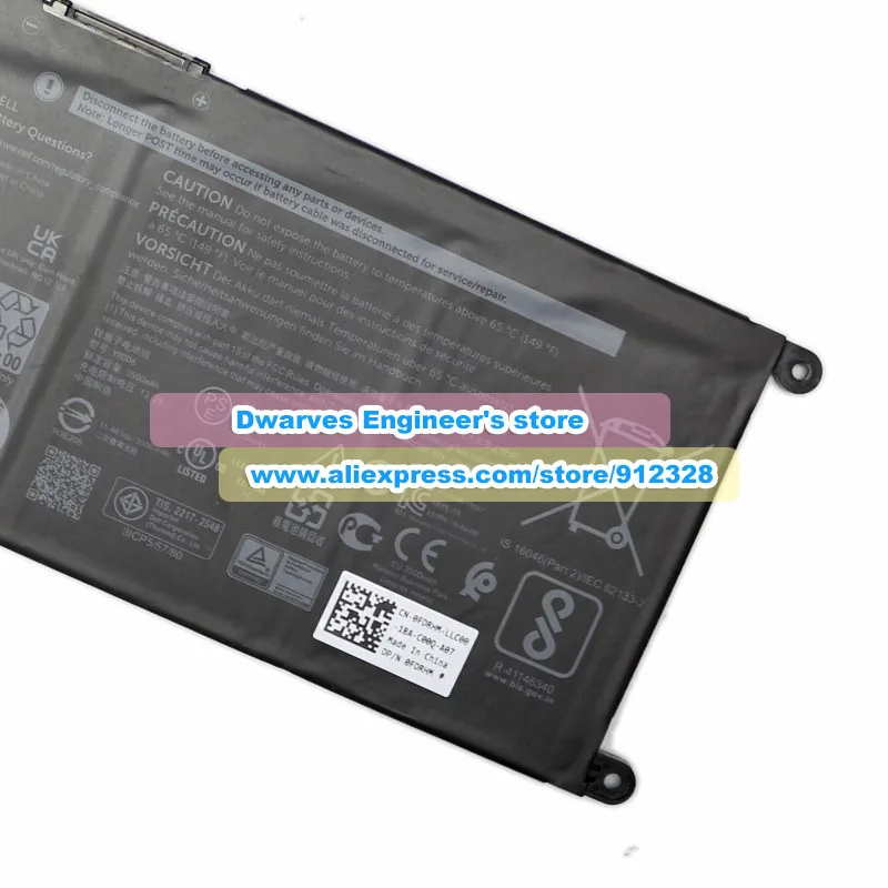 Genuíno 11.4v 42wh Yrdd6 Bateria 1vx1h P90f para Dell Inspiron 14 5482 P93g 3400 5488 5493 5593 5585 Vostro 15 5590 3501 145490 - Imagem 4