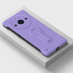 Slim Frameless Phone Case with Rotating Holder and Enhanced Protection for Realme 14 Pro+ (Purple)